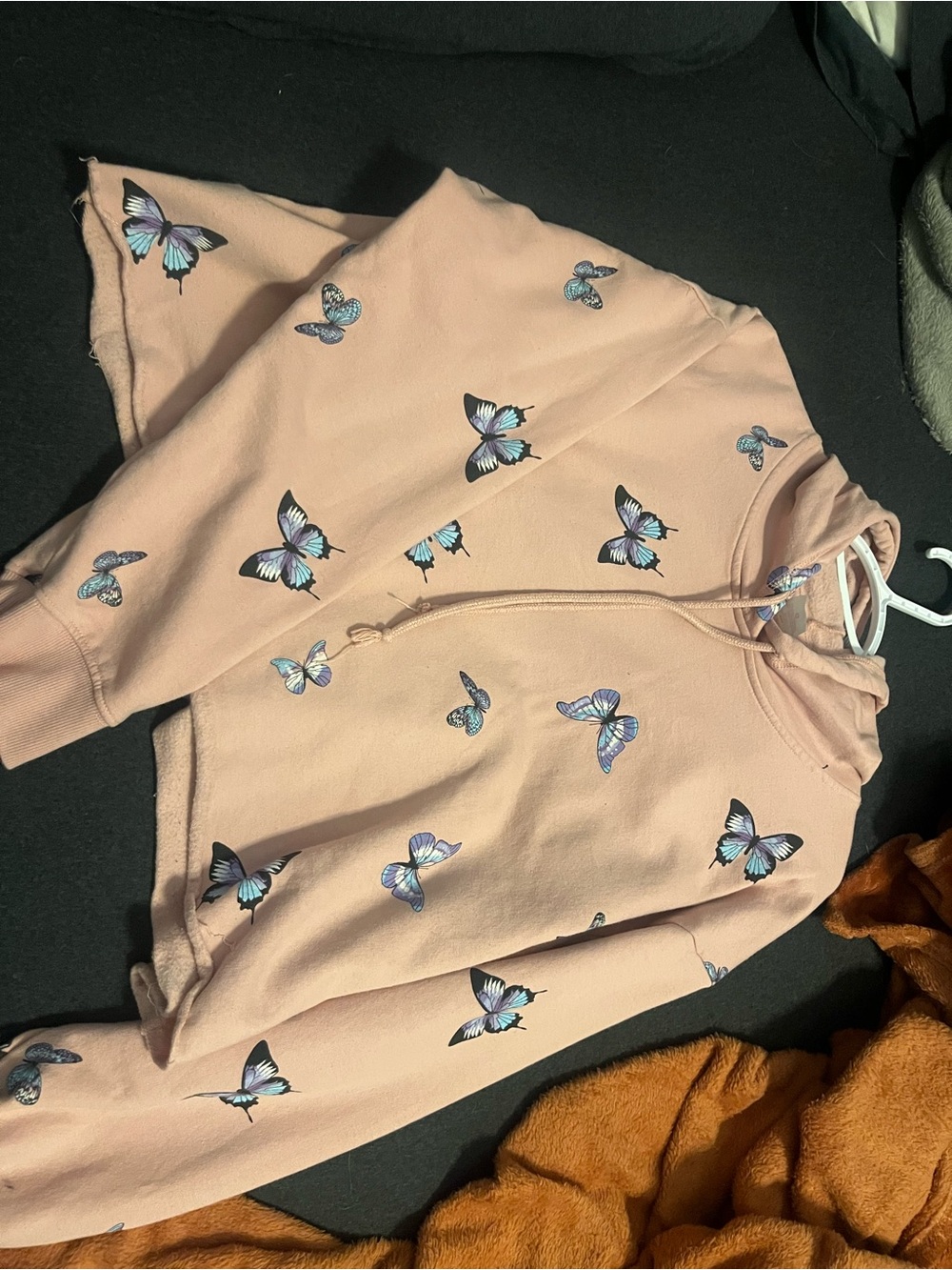 No Boundaries Pink Hoodie with Butterfly Accent